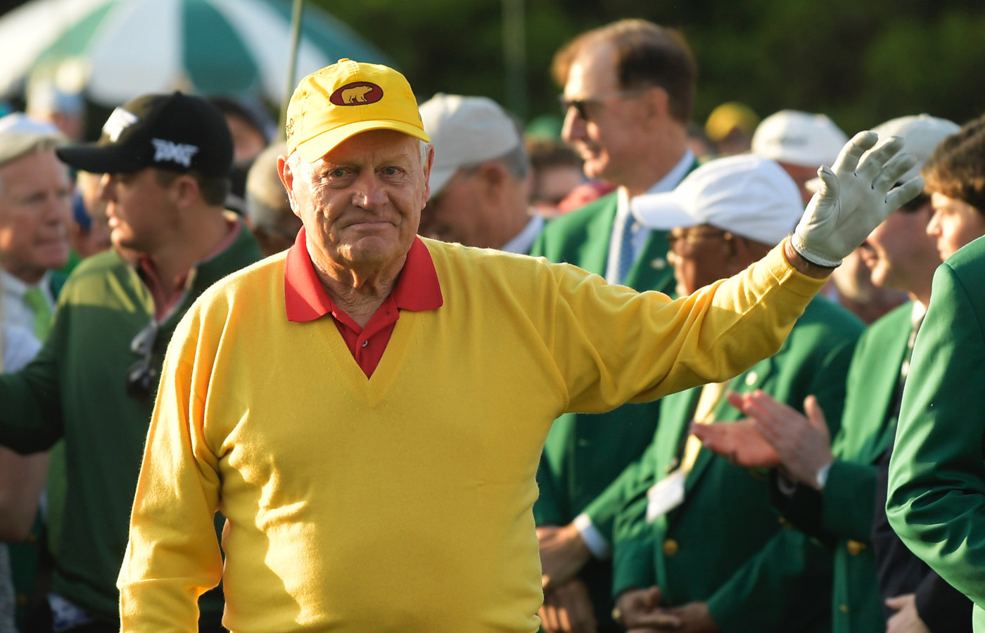 Jack Nicklaus during the first round of the 2019 Masters Tournament held in Augusta, GA.